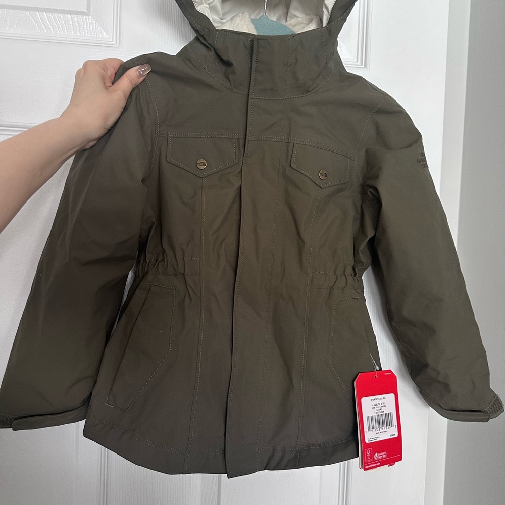 The North Face Girls' Osolita Triclimate Jacket in Taupe Green Size X-Small (6)